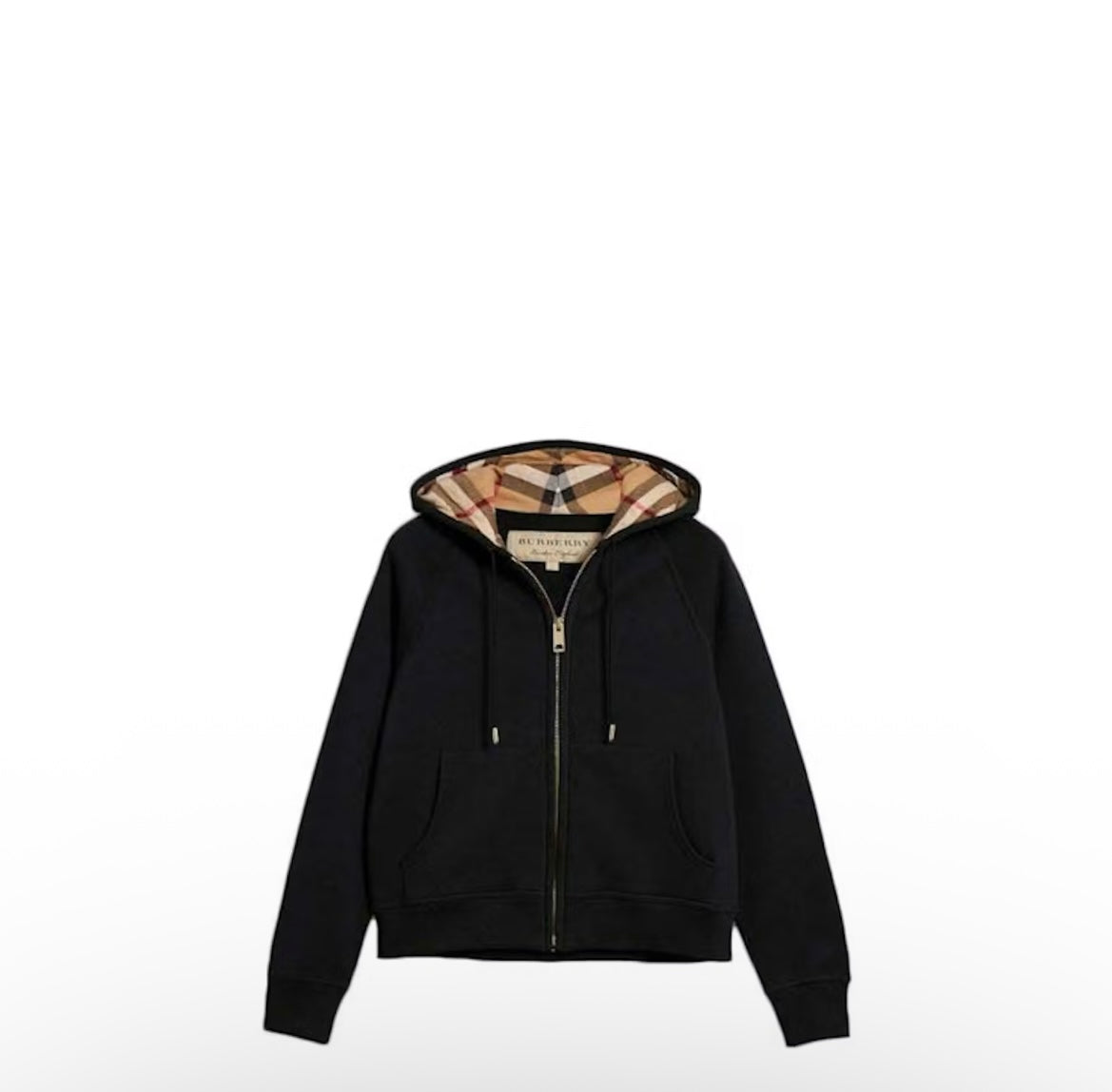 Burberry Zip Up Hoodie Check Hood