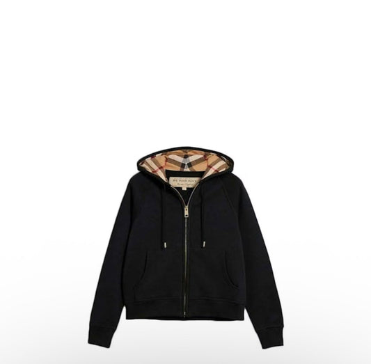 Burberry Zip Up Hoodie Check Hood