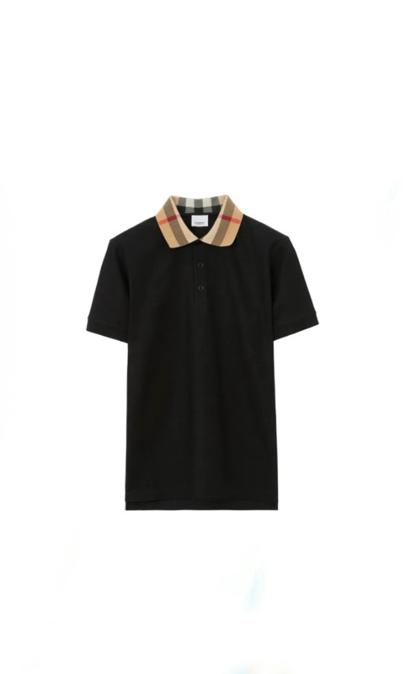 Burberry Checked Collar Polo Shirt