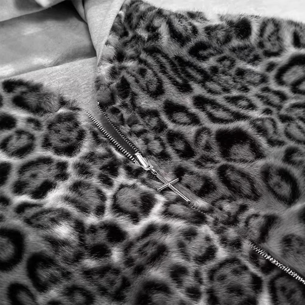Lepoard Fur Reversible Hoodie